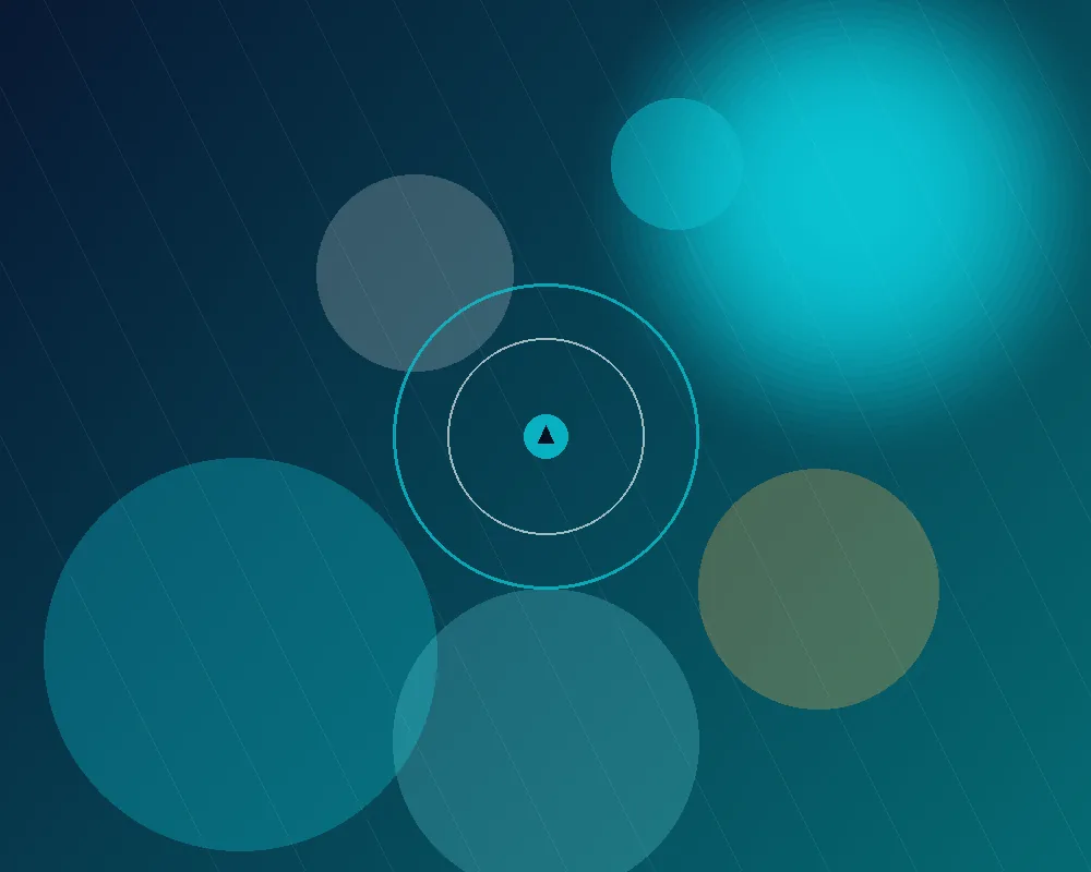 Abstract cyan-on-navy composite suggesting orbital motion and upward flight — the visual metaphor Google uses for Antigravity.